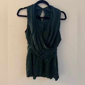Banana republic emerald green silk top